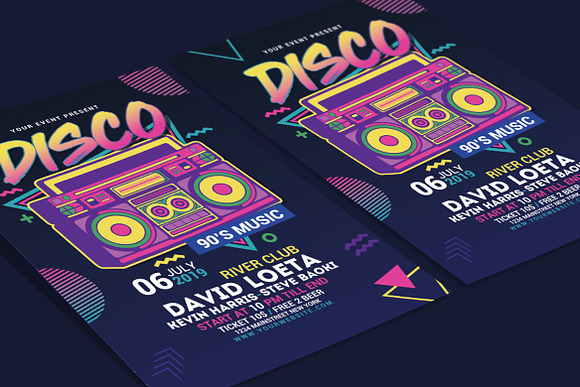 Disco Retro Music Party in Flyer Templates - product preview 2