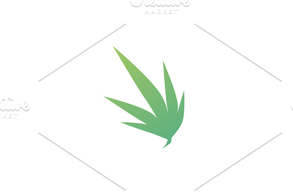 waving cannabis leaf logo vector