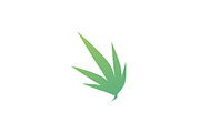 waving cannabis leaf logo vector