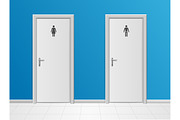 Man and Woman Toilet Closet. Vector