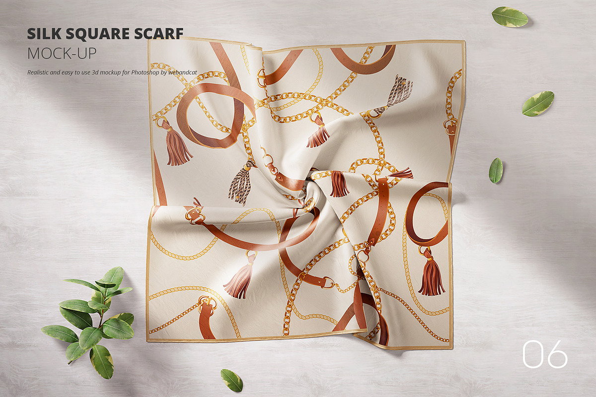 Silk Square Scarf Mockup in Mockup Templates - product preview 8