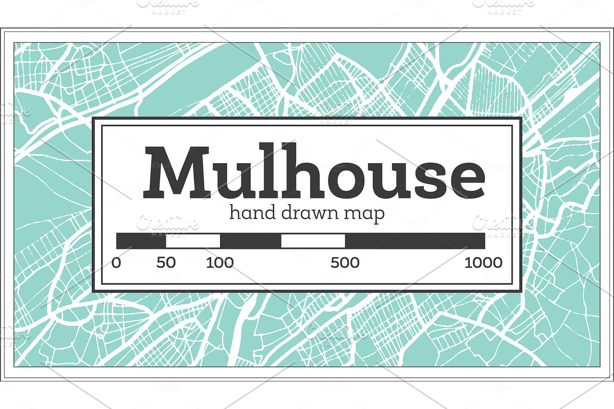 Mulhouse France City Map in Retro in Illustrations - product preview 8