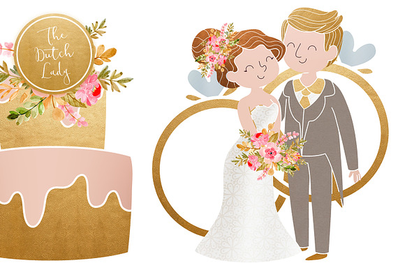 Wedding Day & Marriage Clipart Set in Illustrations - product preview 3