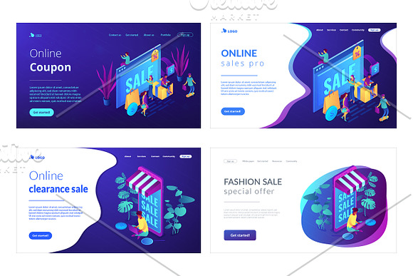 E-commerce isometric landing pages in Landing Page Templates - product preview 3