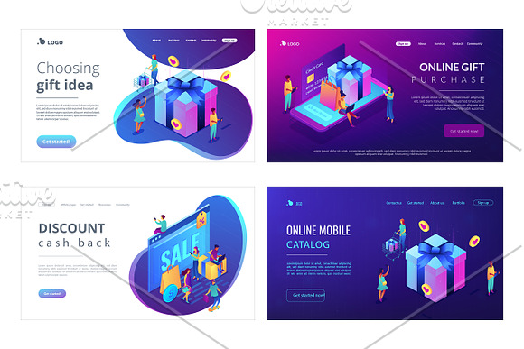 E-commerce isometric landing pages in Landing Page Templates - product preview 4
