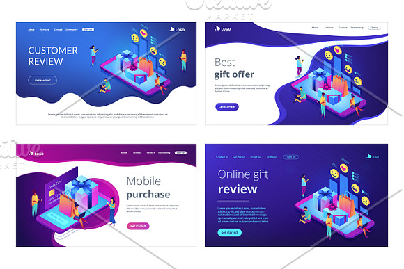 E-commerce isometric landing pages in Landing Page Templates - product preview 5