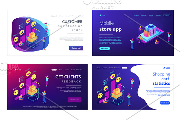 E-commerce isometric landing pages in Landing Page Templates - product preview 6