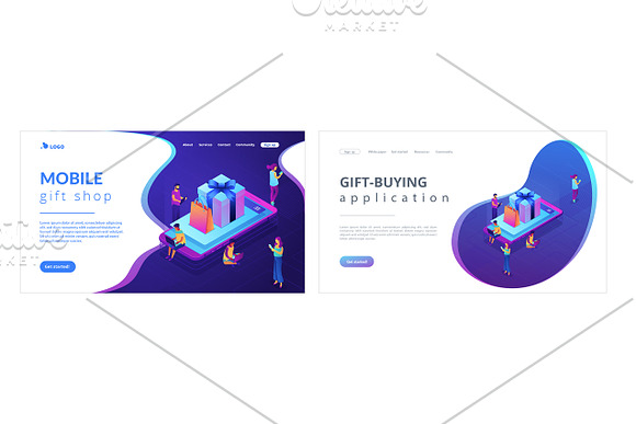 E-commerce isometric landing pages in Landing Page Templates - product preview 7