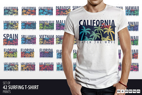42 Surfing T-Shirt Prints in Illustrations - product preview 12