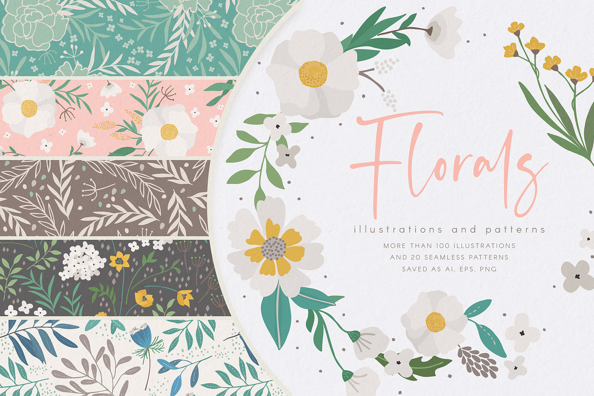Floral Illustrations and Patterns in Illustrations - product preview 8