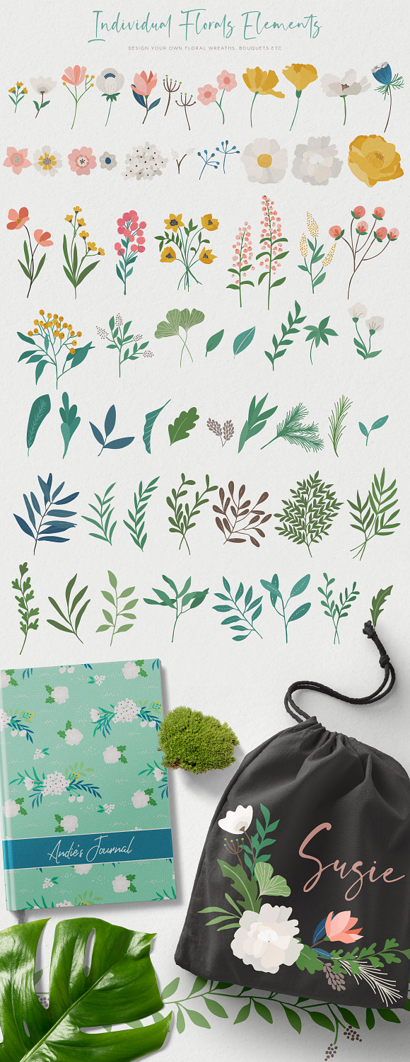Floral Illustrations and Patterns in Illustrations - product preview 2