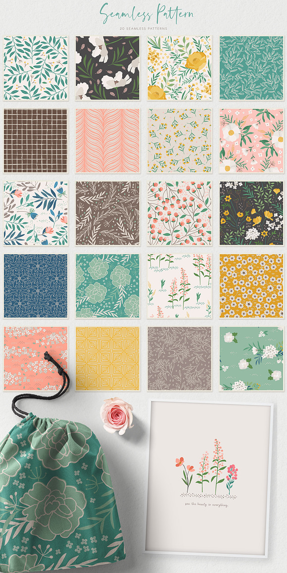 Floral Illustrations and Patterns in Illustrations - product preview 5