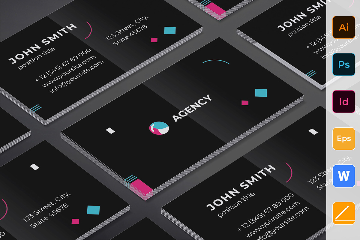 Creative Agency Business Card in Business Card Templates - product preview 8
