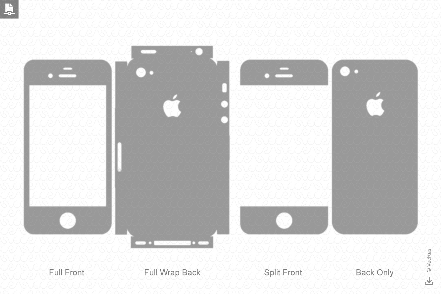 iPhone 4S(2011) Skin Template Vector CustomDesigned Illustrations