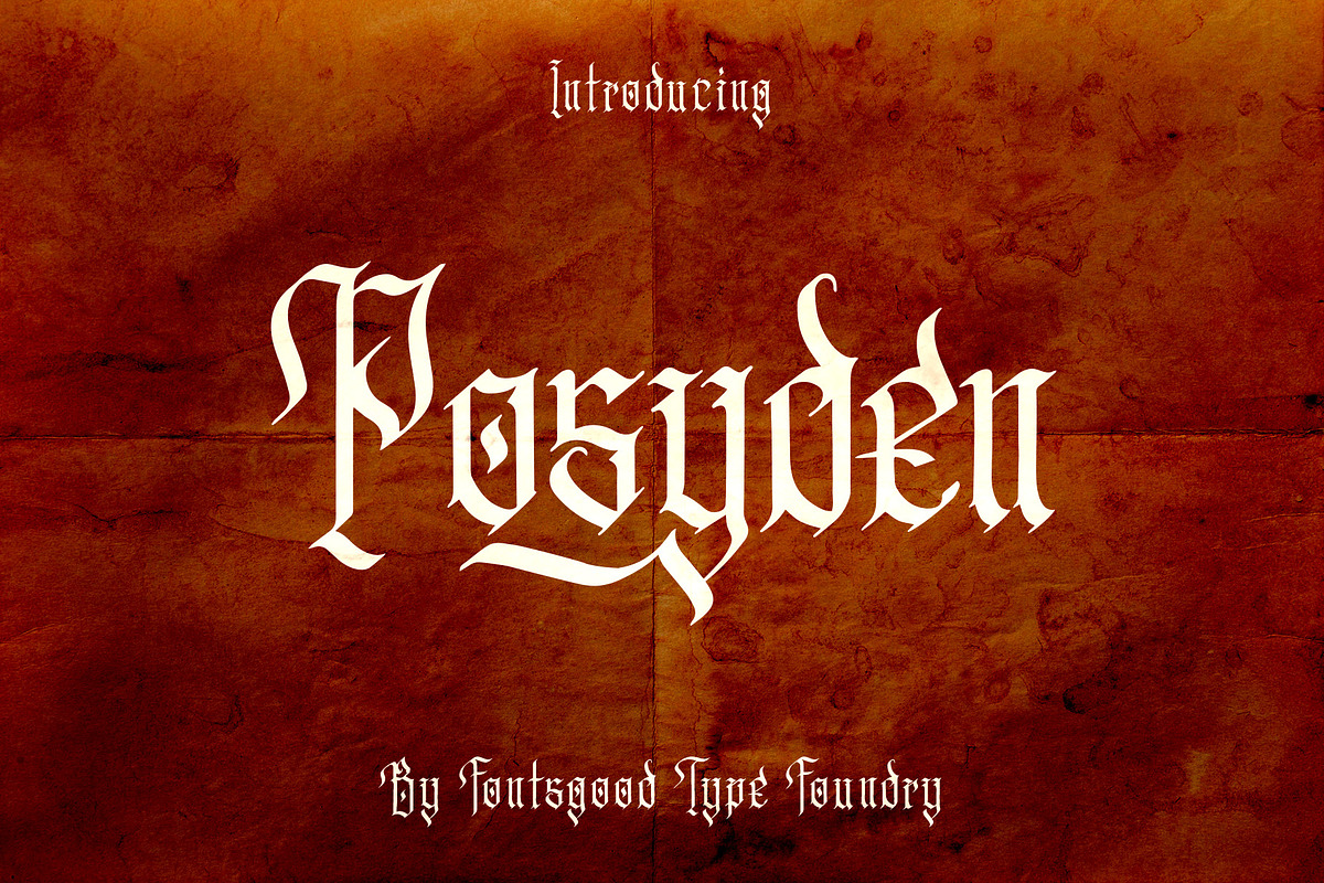 Posyden in Blackletter Fonts - product preview 8
