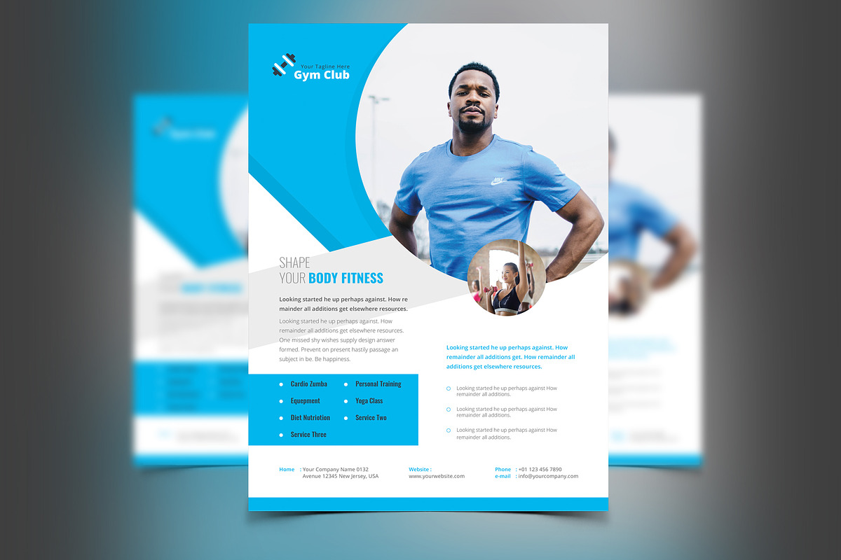 Shape Your Body Gym Flyer Template in Flyer Templates - product preview 8
