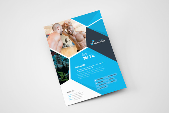 Blue and Black Gym Flyer Template in Flyer Templates - product preview 4