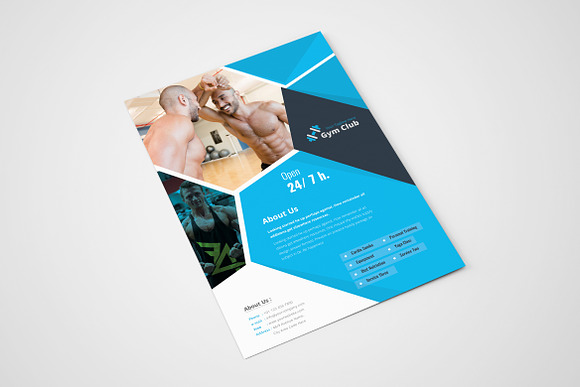 Blue and Black Gym Flyer Template in Flyer Templates - product preview 6