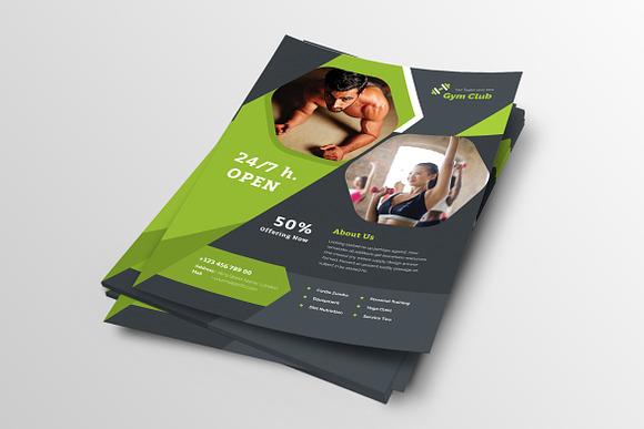 Creative Gymnasium Flyer in Flyer Templates - product preview 2