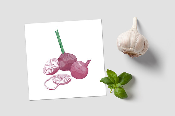 Onion set and seamless in Illustrations - product preview 5