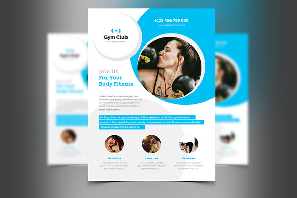 Body Fitness Gym Flyer Template in Flyer Templates - product preview 6