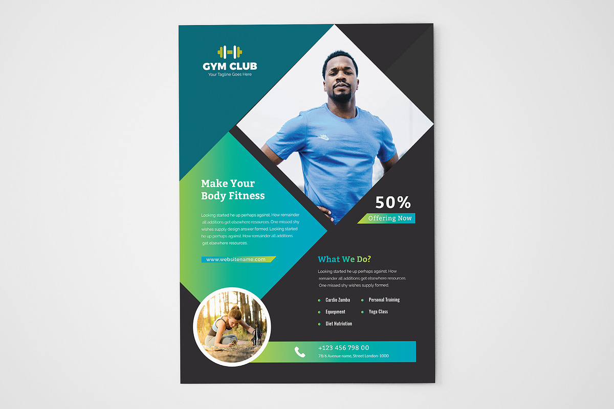 Creative Gymnasium Flyer Template in Flyer Templates - product preview 8