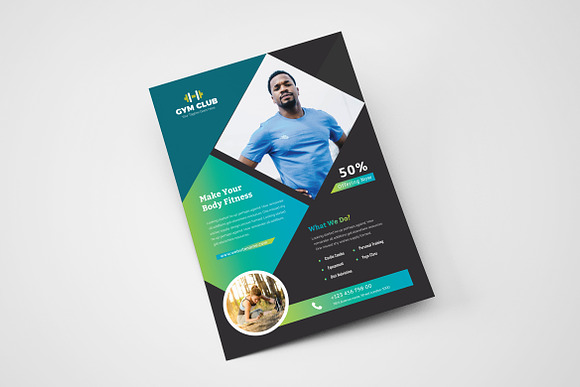 Creative Gymnasium Flyer Template in Flyer Templates - product preview 1