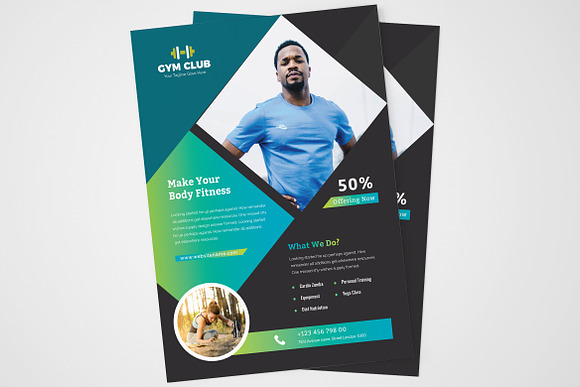 Creative Gymnasium Flyer Template in Flyer Templates - product preview 5