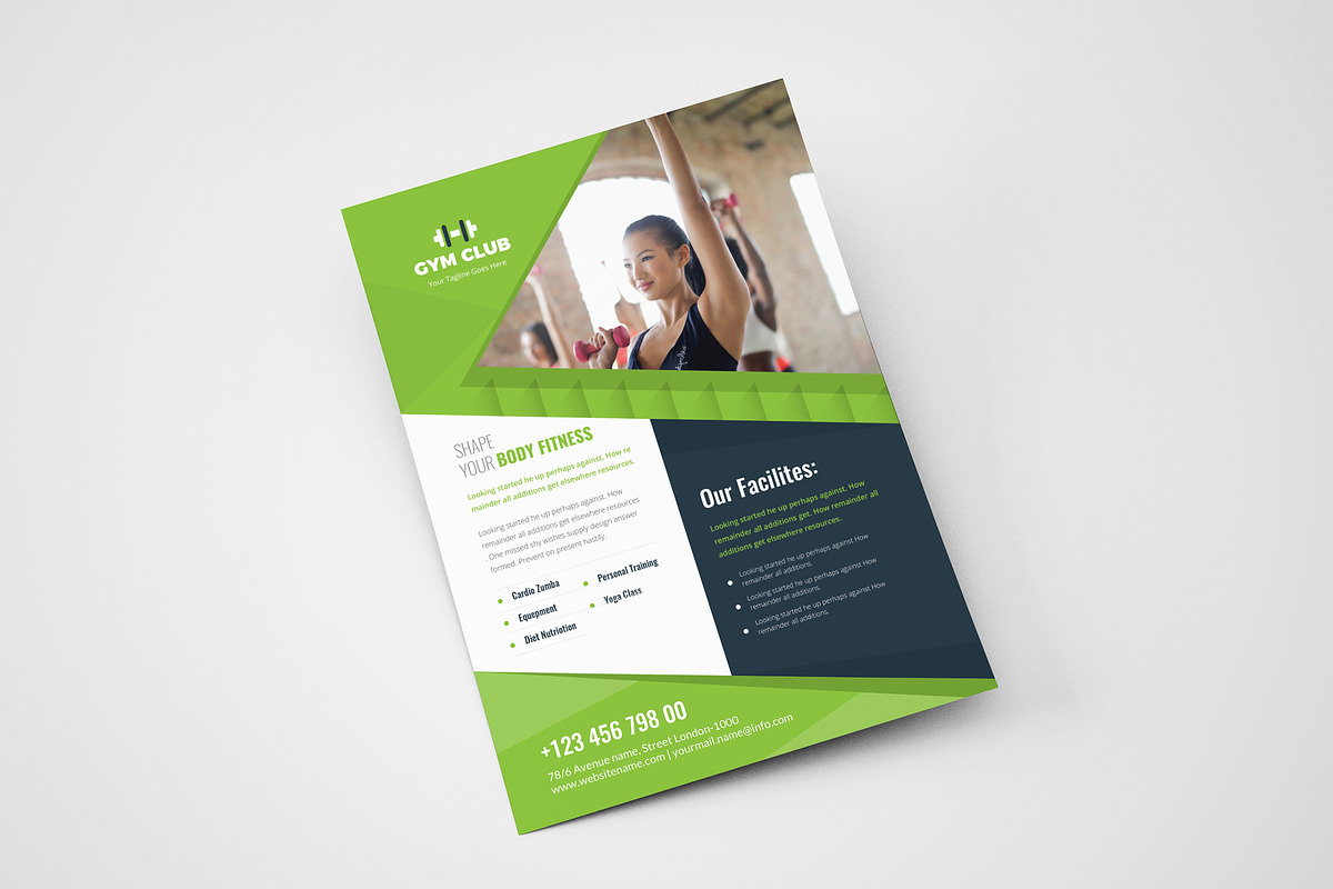 Shape Your Body Fitness Flyer Design in Flyer Templates - product preview 8