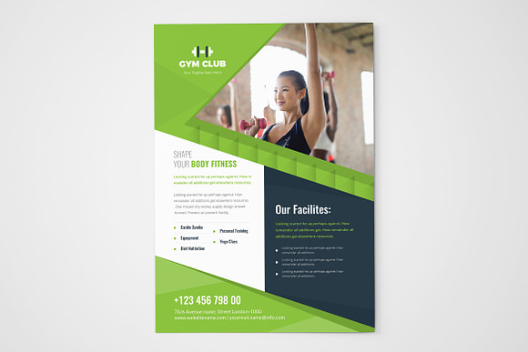 Shape Your Body Fitness Flyer Design in Flyer Templates - product preview 3