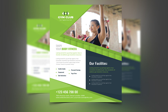 Shape Your Body Fitness Flyer Design in Flyer Templates - product preview 6