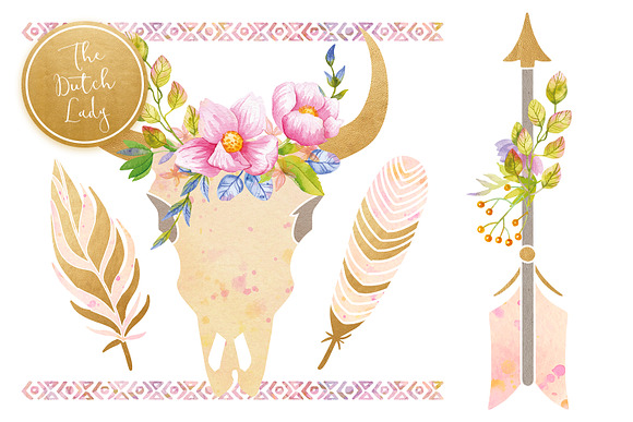 Bohemian Dream Clipart Set in Illustrations - product preview 3