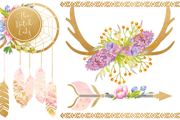 Bohemian Dream Clipart Set in Illustrations - product preview 4