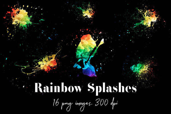 Hand Painted Rainbow Splashes