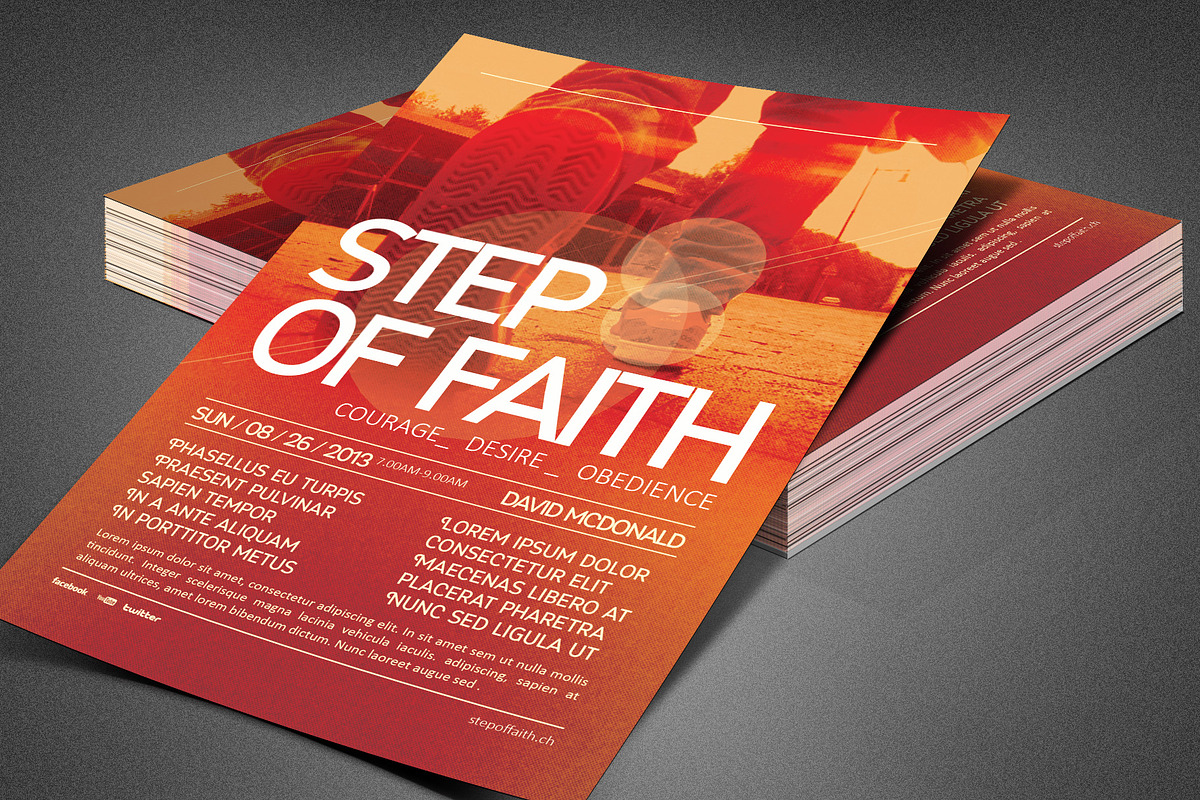 Step of Faith Church Flyer Template in Flyer Templates - product preview 8