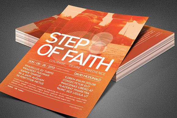 Step of Faith Church Flyer Template in Flyer Templates - product preview 1