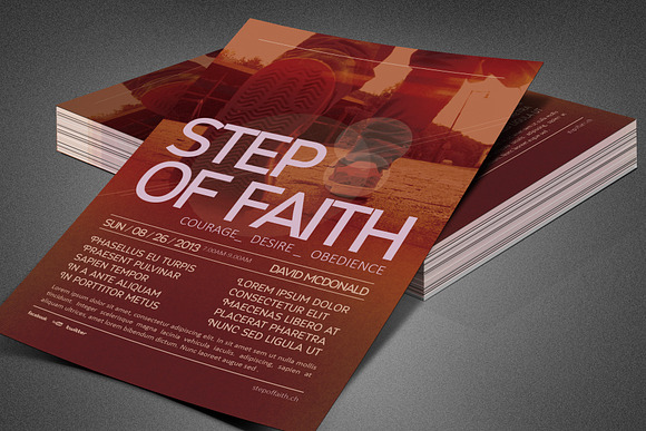 Step of Faith Church Flyer Template in Flyer Templates - product preview 2
