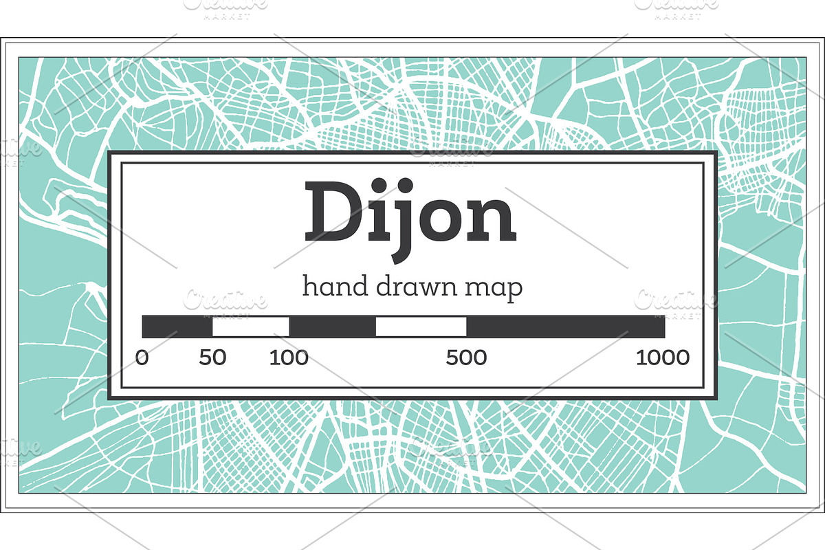 Dijon France City Map in Retro Style in Illustrations - product preview 8