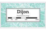 Dijon France City Map in Retro Style