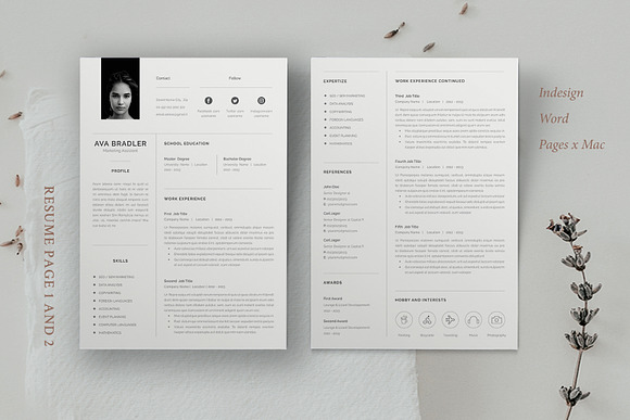 Resume / Cv / Ava in Resume Templates - product preview 2
