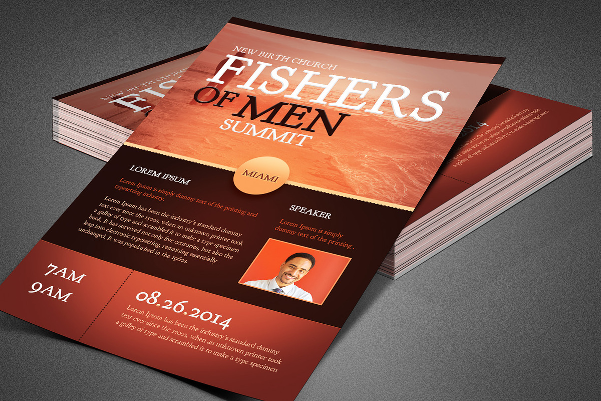 Fishers of Men Church Flyer Template in Flyer Templates - product preview 8