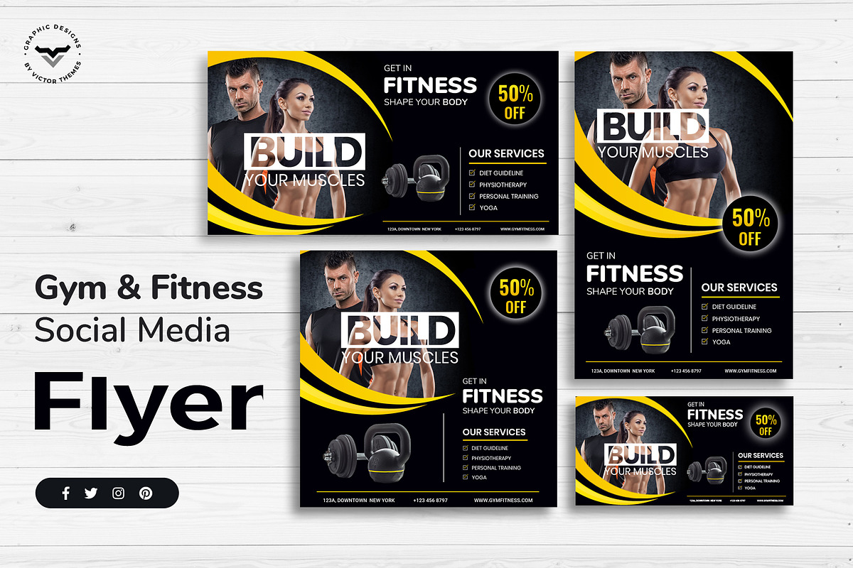 Gym Social Media Template in Social Media Templates - product preview 8