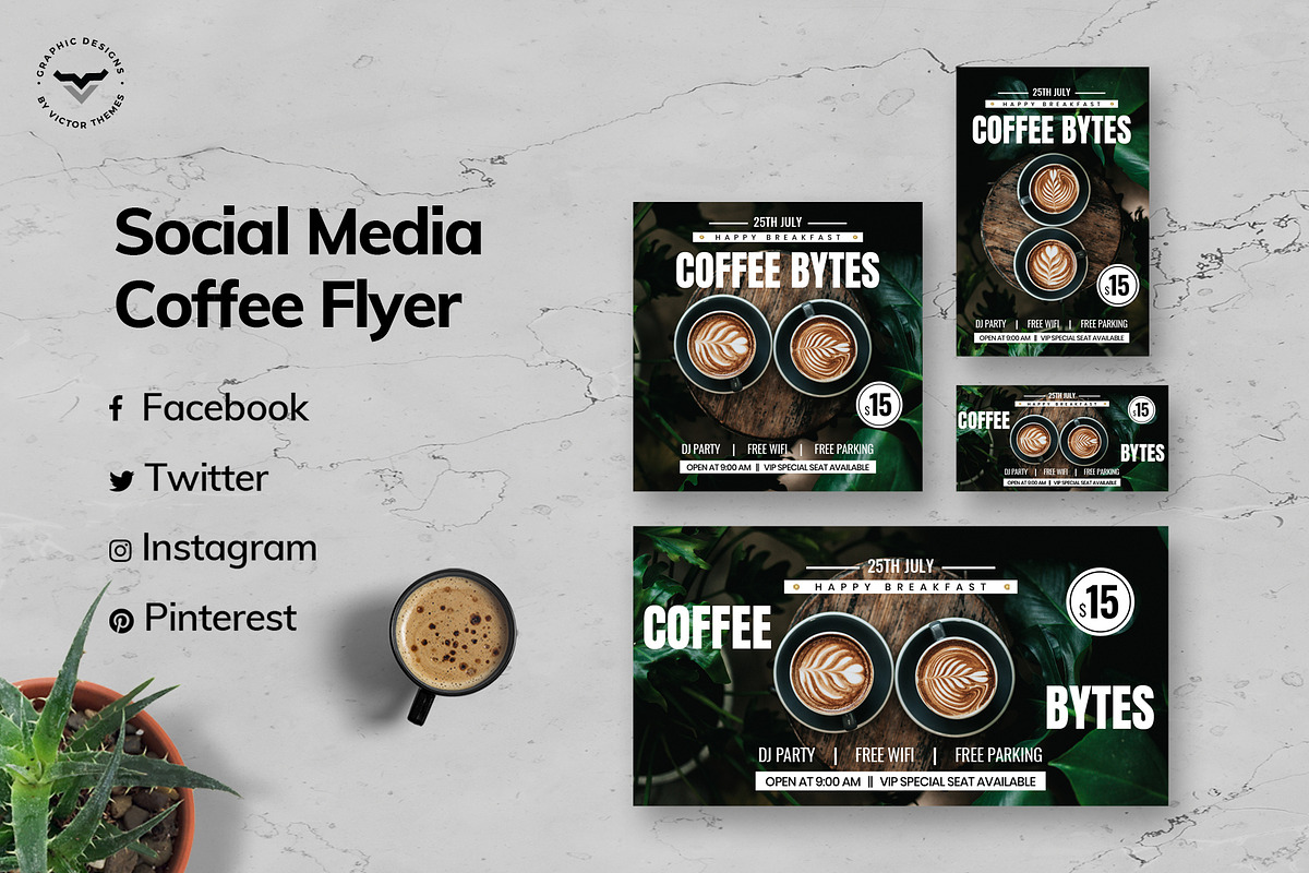 Cafe Social Media Template in Social Media Templates - product preview 8