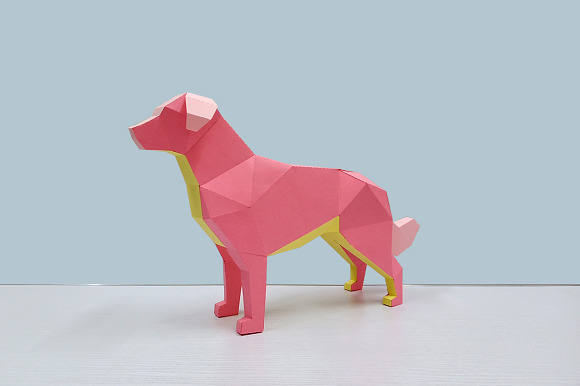 DIY Golden Retriever - 3d papercraft in Templates - product preview 2