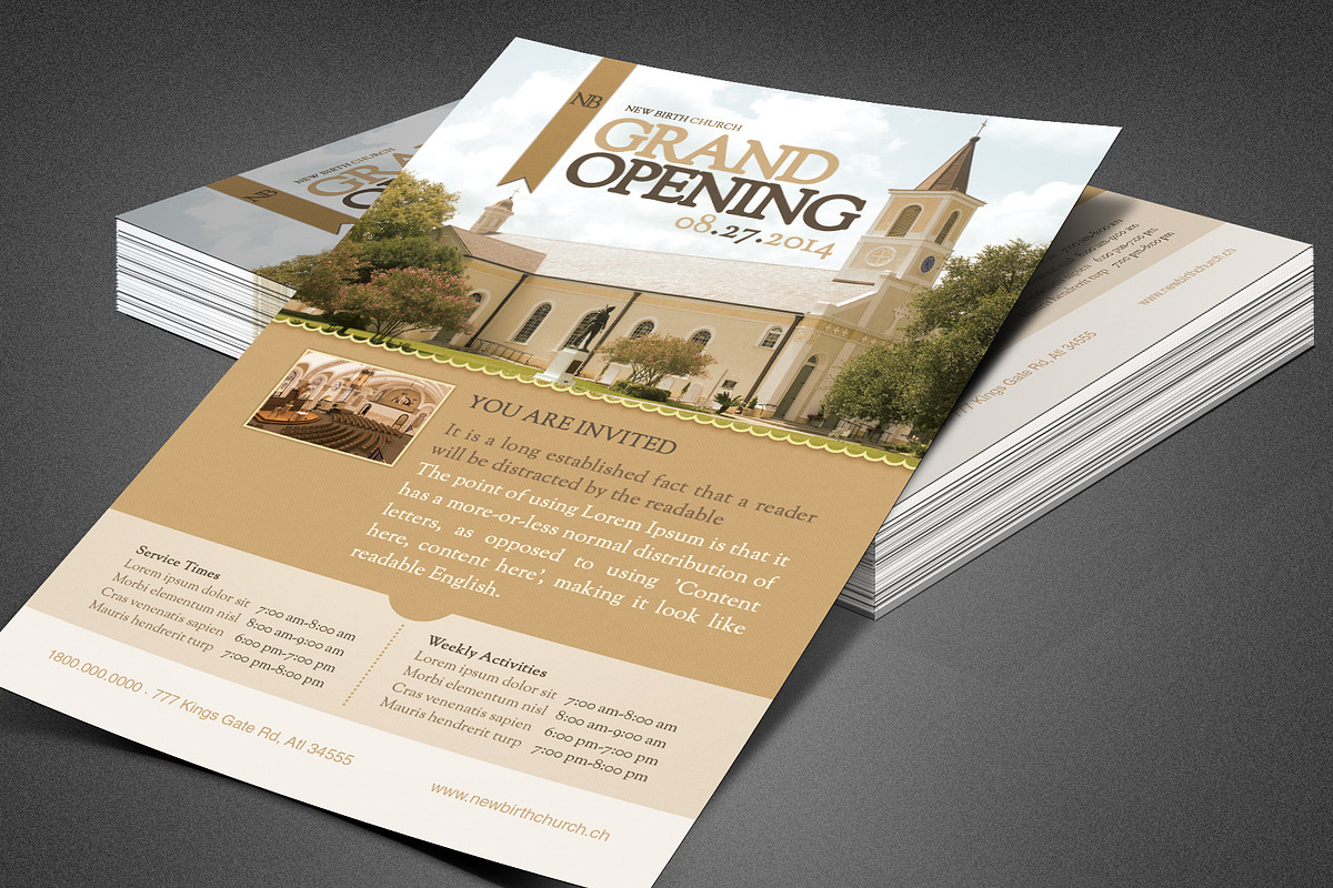 Church Grand Opening Flyer Template in Flyer Templates - product preview 8