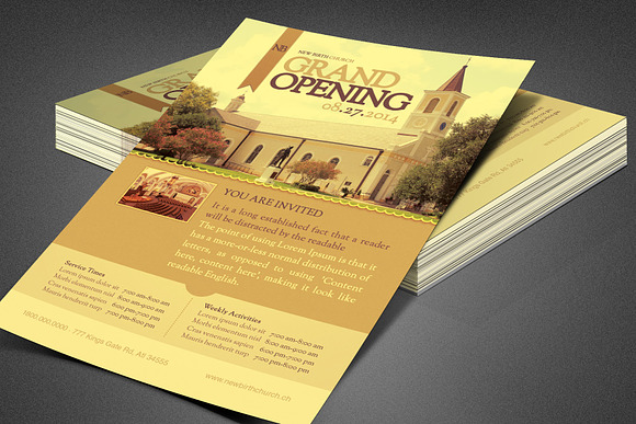 Church Grand Opening Flyer Template in Flyer Templates - product preview 3