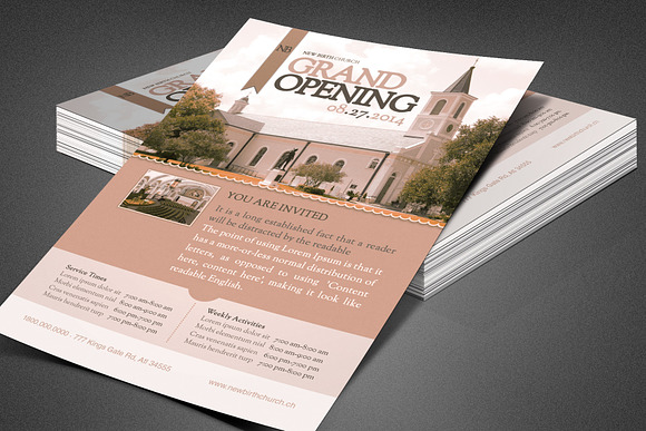 Church Grand Opening Flyer Template in Flyer Templates - product preview 4