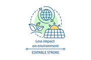Less impact on environment icon