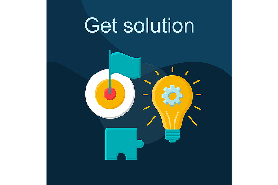 Get solution flat concept icon