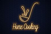 Ladle neon sign. Home cooking neon.
